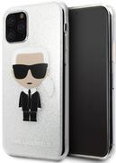Etui i futerały do telefonów - Karl Lagerfeld Iconic Karl - Etui iPhone 11 Pro (Silver Glitter) - miniaturka - grafika 1