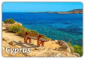 Magnesy - CYPR - Punkt Widokowy - Ławka - Wyspa - Cyprus - Magnes na lodówkę - miniaturka - grafika 1