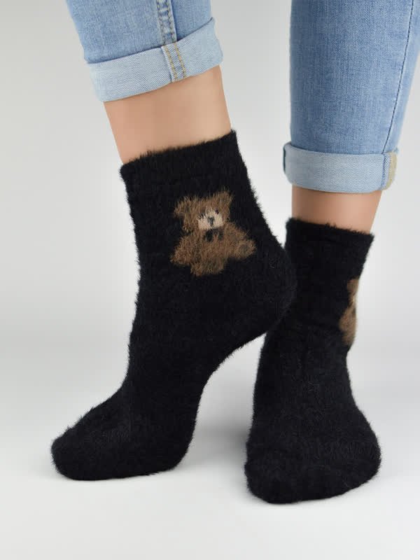 Skarpety dziewczęce puchate Miś SB085-G-01C EUR 27-30