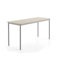 Meble do szkół i przedszkoli - Stół SONITUS PLUS, 1800x700x900 mm, laminat HPL jesion, redukcja hałasu, szary aluminium - miniaturka - grafika 1