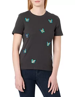 Koszulki i topy damskie - ONLY Women's ONLKITA REG S/S Butterfly Top Box JRS T-Shirt, Phantom/AOP: Butterfly, XL - grafika 1