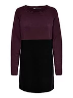 Sukienki - ONLY Sukienka damska Onllillo L/S KNT Noos, Windsor Wine/Stripes:w. Black, S - miniaturka - grafika 1