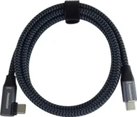 Kable USB - Kabel USB PremiumCord PREMIUMCORD USB-C zahnutý kabel (USB 3.2 Gen2x2, 5A, 100W, 20Gbit/s) 3m, Šedá - miniaturka - grafika 1