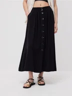 Spódnice - Reserved - Spódnica z dodatkiem lnu - czarny - miniaturka - grafika 1
