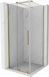 Mexen Velar kabina prysznicowa rozsuwana 120x120 cm, transparent, złota - 871-120-120-01-50 - Kabiny prysznicowe - miniaturka - grafika 1