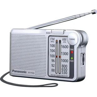 Panasonic RF-p150deg-S futerał na radio z paskiem do noszenia na ramieniu, działa na baterie Srebrny RF-P150DEG-S - Radioodtwarzacze - miniaturka - grafika 1