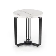 Ławy i stoliki kawowe - Stolik Kawowy Okrągły Biały Marmur Antica S Halmar - miniaturka - grafika 1