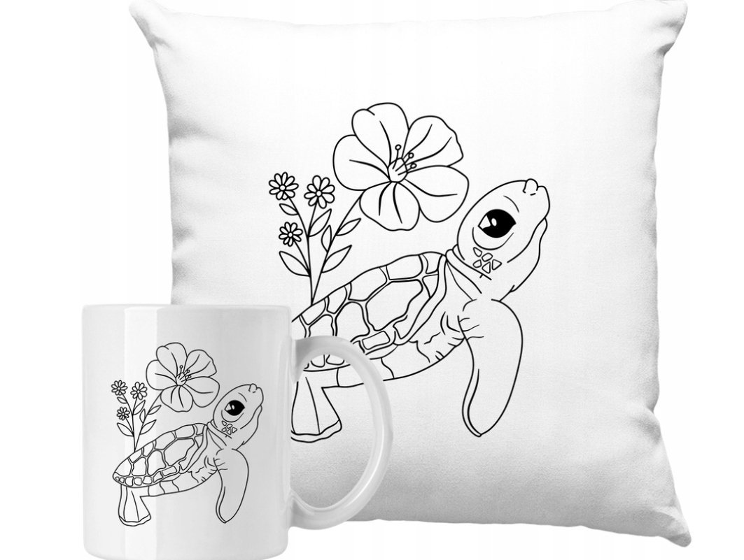 ZESTAW PODUSZKA + KUBEK Linii Sztuka Minimalizm Pomysł Na Prezent +IMIĘ #2