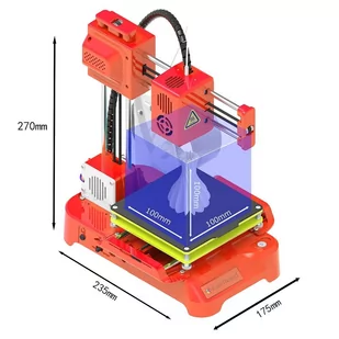 EasyThreed K7 3D Printer, 4 Leveling Buttons, 0.1-0.2mm Accuracy, 10-40mm/s Print Speed, Mute Printing, 100x100x100mm - Drukarki 3D - miniaturka - grafika 2