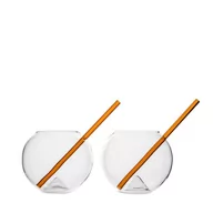 Szklanki - Szklanka Ze Słomką 2-Pak Clear/Brown - miniaturka - grafika 1