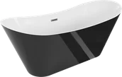 Wanny - Mexen Celia wanna wolnostojąca 170 x 75 cm, biała/czarna, przelew gun metal szczotkowany - 52331707575-95 - miniaturka - grafika 1