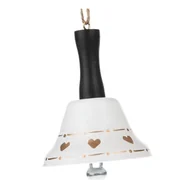 Ozdoby bożonarodzeniowe - Biały metalowy dzwonek wiszący Dakls - miniaturka - grafika 1