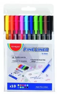 Cienkopis KEYROAD, 0,4mm, 10 szt., plastikowe pudełko - Cienkopisy - miniaturka - grafika 1
