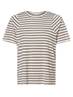 Koszulki i topy damskie - Vila - T-shirt damski VICandie, beżowy|szary|biały - miniaturka - grafika 1