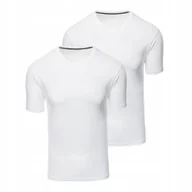 Koszulki męskie - Zestaw 2 białych męskich t-shirtów bawełna koszulki basic Ombre Z101 V4 L - miniaturka - grafika 1