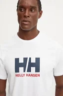 Koszulki męskie - Helly Hansen t-shirt bawełniany HH LOGO męski kolor biały z nadrukiem 30396 - miniaturka - grafika 1