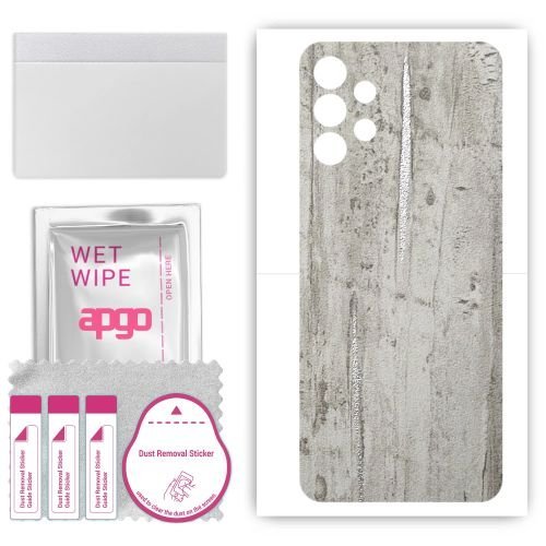 folia naklejka skórka strukturalna na TYŁ do Samsung Galaxy A13 SM-A137F - Beton Srebrne Paski - apgo SKINS