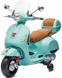 Jeździk dla dziecka Skuter Vespa na akumulator z kuferkiem turkusowy Sun Baby - Pojazdy elektryczne dla dzieci - miniaturka - grafika 1