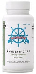 Ashwagandha Żeń-szeń Różeniec górski VEGE 60 kapsułek, Navigator - Suplementy naturalne - miniaturka - grafika 1