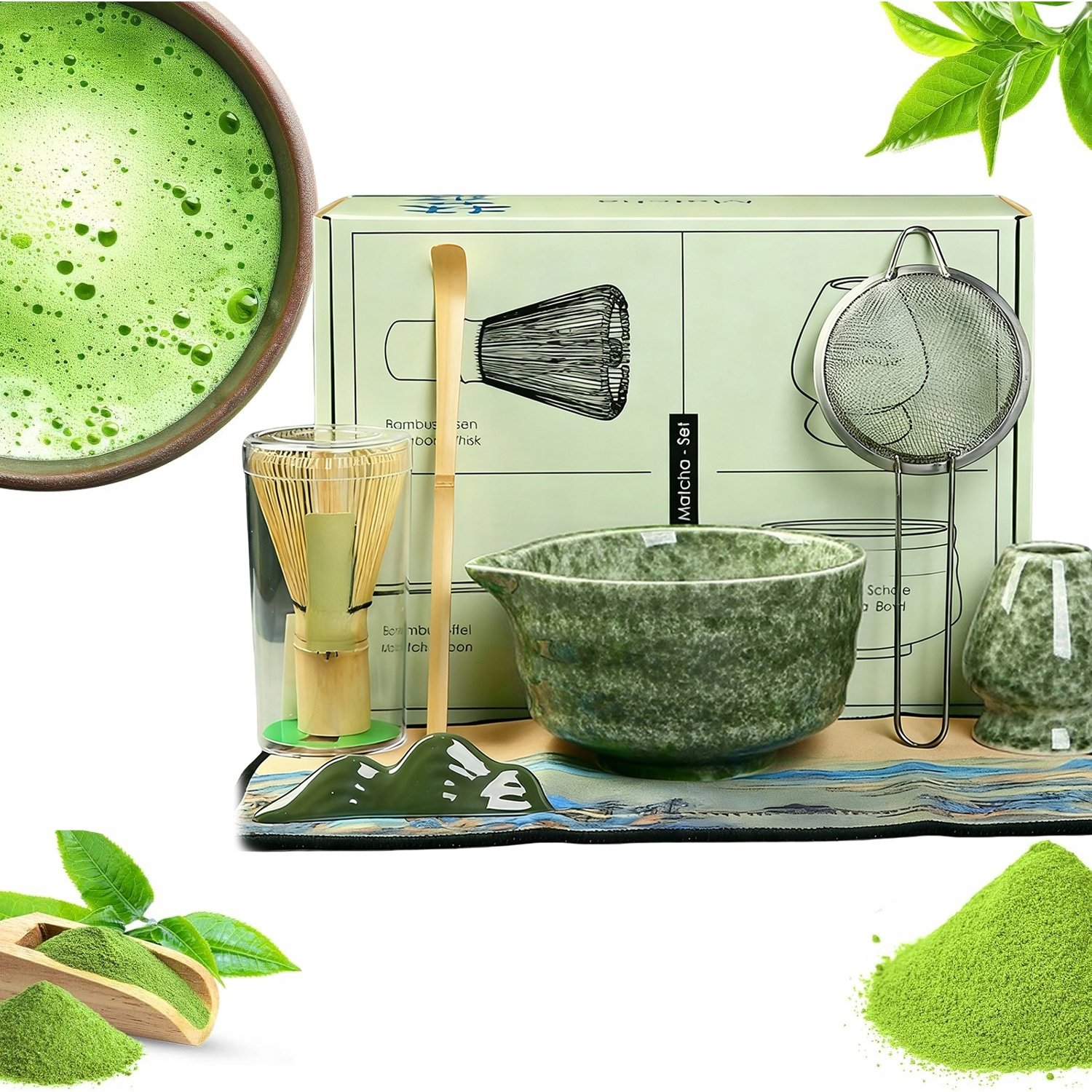 Zestaw Do Herbaty Matcha, Zestaw Mioteł Matcha, Z Trzepaczką Do Matchy 7W1