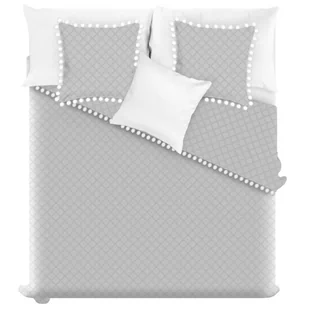 Narzuta 160 x 220 Pikowana Dwustronna Pompoo Szary - Narzuty - miniaturka - grafika 1