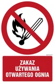 Tablice BHP - GC037 ZAKAZ UŻYWANIA OTWARTEGO OGNIA, KN - FOLIA PODŁOGOWA NIEŚWIECĄCA; (200X300MM) - miniaturka - grafika 1