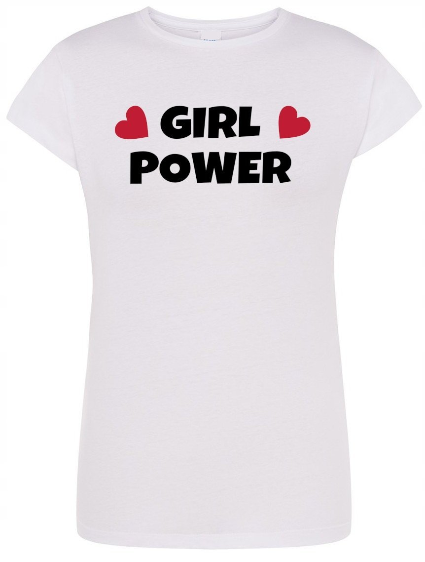 T-Shirt damski nadruk Girl Power Rozm.S