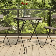 Stoły ogrodowe - vidaXL Składany stolik bistro, szary, 55x54x71 cm, polirattan - miniaturka - grafika 1