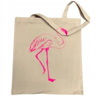 Torby i wózki na zakupy - Torba na zakupy nadruk różowy FLAMING - miniaturka - grafika 1