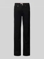 Spodnie damskie - Jeansy o kroju classic straight fit z 5 kieszeniami - miniaturka - grafika 1