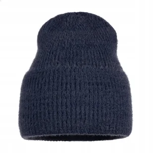 Ciepła Klasyczna Wywijana Czapka Damska Zimowa Na Zimę Beanie Granatowa - Czapki damskie - miniaturka - grafika 1