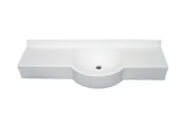 Umywalki - Umywalka nablatowa, zaokrąglona, biała,  120x40 cm - miniaturka - grafika 1