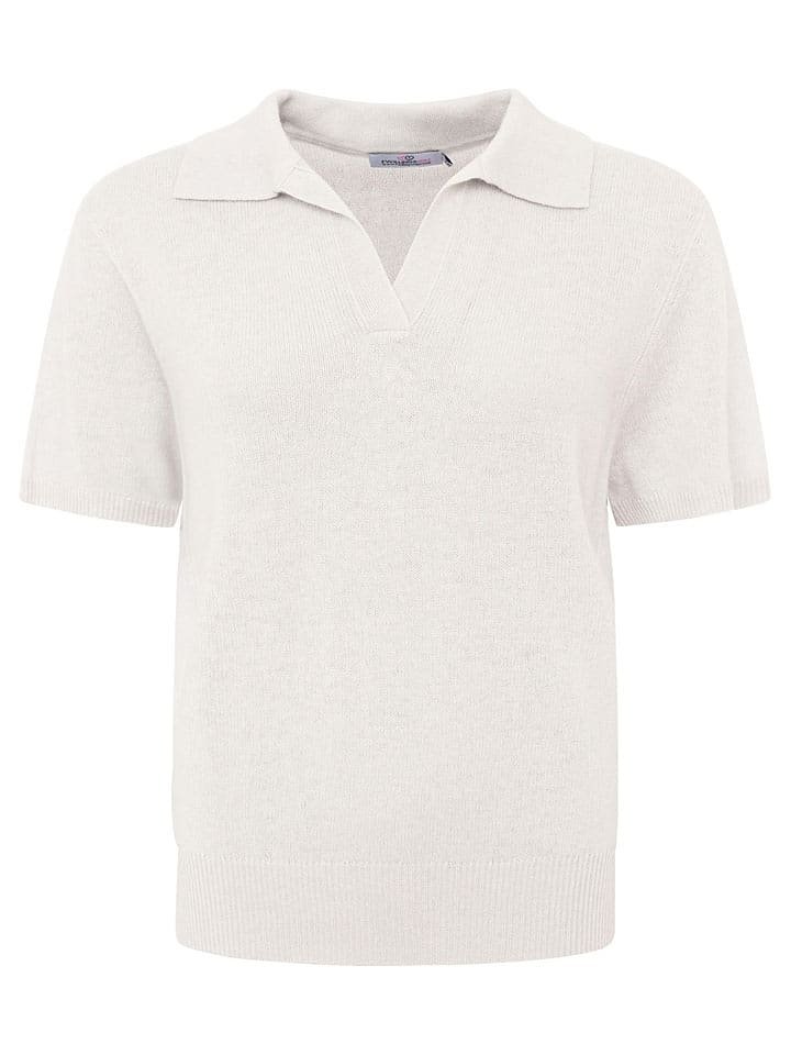 Zwillingsherz Kaszmirowa koszulka polo w kolorze kremowym