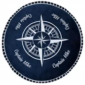 Kompasy - Poduszka dekoracyjna ozdobna morska okrągła kompas - miniaturka - grafika 1