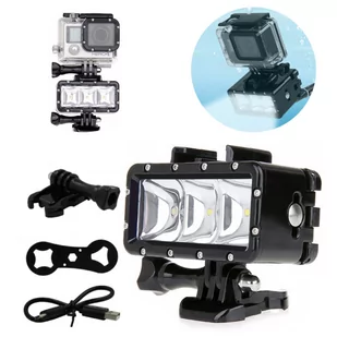 GOPRO Led Lampa Wodoszczelna Hero 5 6 3 Podwodna 4 - Akcesoria do kamer sportowych - miniaturka - grafika 1