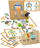 Zabawki sensoryczne - Zabawka Sensoryczna PRZYBIJANKA Wbijak Zestaw z Młotkiem dla dzieci dziecka Viga 3+ montessori - miniaturka - grafika 1