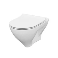 Miski WC - Cersanit Mille Zestaw Toaleta WC 51x36,5 cm bez kołnierza + deska wolnoopadająca cienka biały EcoBox S701-453-ECO - miniaturka - grafika 1