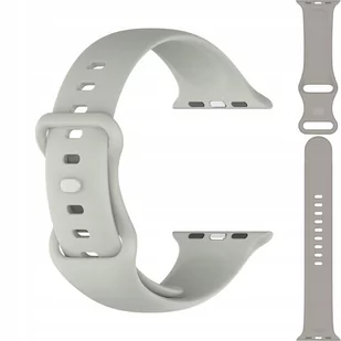 Pasek Bizon Strap Watch Silicone do Apple Watch 42/44/45/49 mm, jasnoszary - Akcesoria do smartwatchy - miniaturka - grafika 1