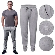 Dresy męskie - SPODNIE DRESOWE męskie długie sportowe MARTIN szare melanż 3XL Pako Jeans - miniaturka - grafika 1