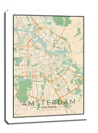 Obrazy i zdjęcia na płótnie - Amsterdam mapa kolorowa - obraz na płótnie Wymiar do wyboru: 40x60 cm - miniaturka - grafika 1