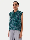 Kamizelki damskie - adidas Kamizelka Animal Print 3-Stripes JV6958 Zielony Loose Fit - miniaturka - grafika 1