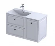 Szafki łazienkowe - Oristo Szafka wisząca MONTEBIANCO 100 cm z umywalką AMELIA, LEWA BIAŁY MAT OR47-SD2S-60-2 + OR47-SN1S-40-2 + UME-AM-100-92-L - miniaturka - grafika 1