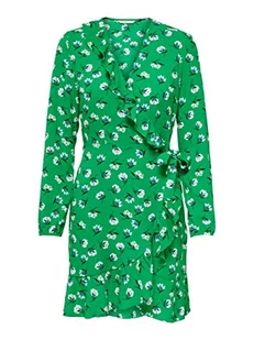ONLY Women's ONLCARLY L/S WRAP Short Dress NOOS WVN sukienka, Green Bee, 32, Green Bee, 32 - Sukienki - miniaturka - grafika 1