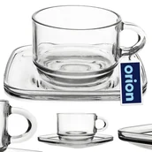 Filiżanki - Filiżanka ze spodkiem szklana 250 ml 6 szt. - miniaturka - grafika 1