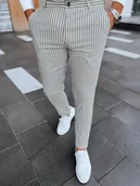 Spodnie męskie - Spodnie męskie chinosy w paski jasnoszare Dstreet UX3984-31 - miniaturka - grafika 1