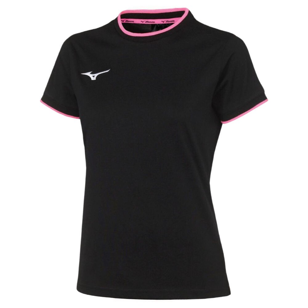 Koszulka damska Mizuno Wom Tee Black/Pink Fluo XS