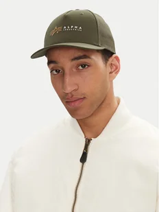 Alpha Industries Czapka z daszkiem Label 106901 Zielony - Czapki męskie - miniaturka - grafika 1