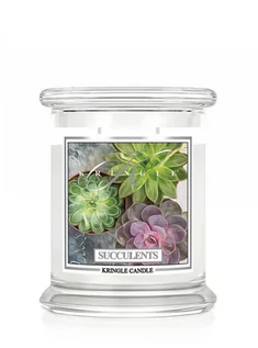 Świece - Kringle Candle Medium Jar Succulents - świeca zapachowa 411 g - grafika 1