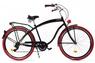 Dallas Bike Cruiser 7spd Alu 28 cali Męski Czarny z czerwonym - Rowery - miniaturka - grafika 1