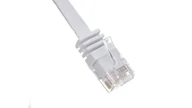 Patchcordy - Kabel krosowy płaski patchcord U/utp kat.5e biały - miniaturka - grafika 1